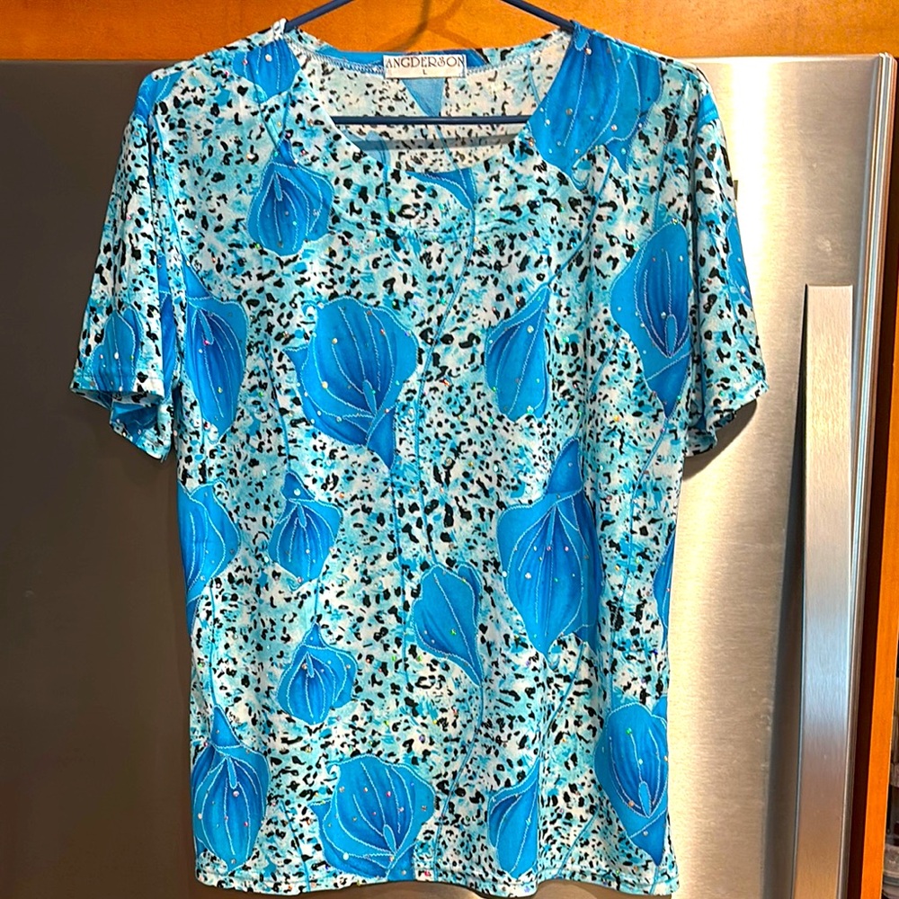 Angderson Blue Sparkly Top
